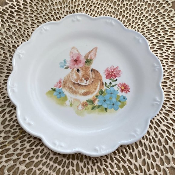 Dining Easter Bunny Rabbit Scalloped Salad Plates 4 Poshmark